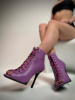 Туфли хилсы для танцев LIZARDI Сиреневая кожа
