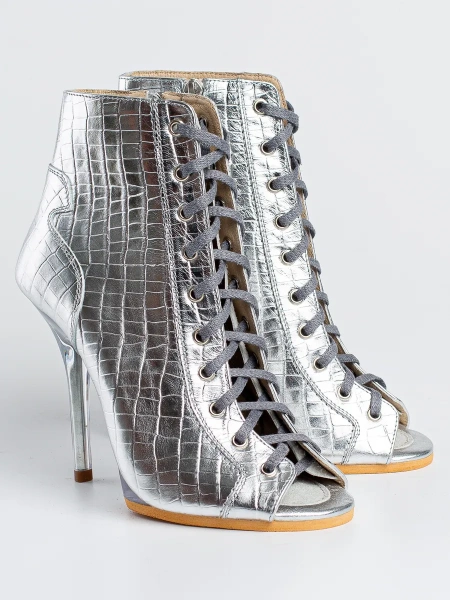 Туфли хилсы для танцев LIZARDI серебро