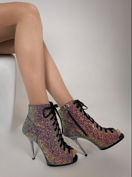 Туфли хилсы для танцев LIZARDI Глитер Хамелион
