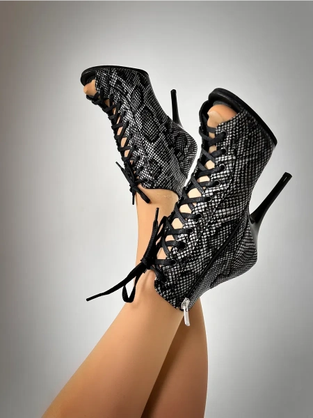 Туфли хилсы для танцев LIZARDI серые