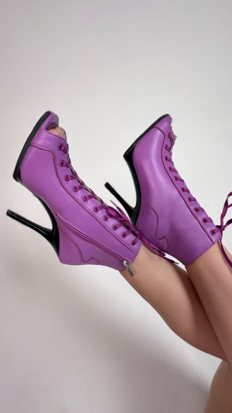 Туфли хилсы для танцев LIZARDI Сиреневая кожа