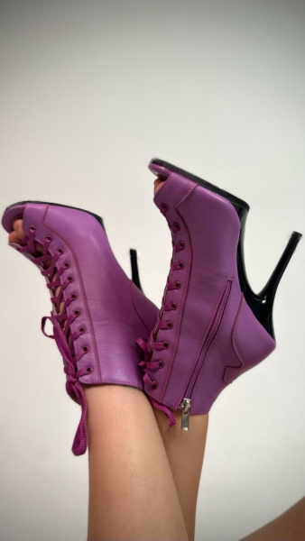 Туфли хилсы для танцев LIZARDI Сиреневая кожа