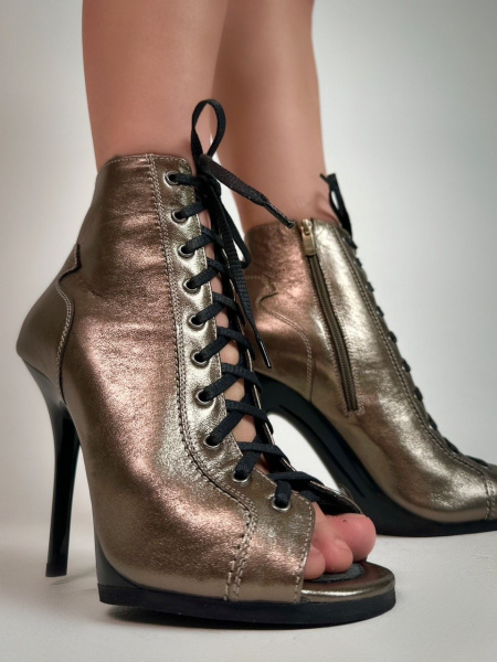 Туфли хилсы для танцев LIZARDI Перломутр зеленный