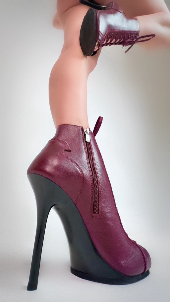 Туфли хилсы для танцев LIZARDI Бордовая кожа