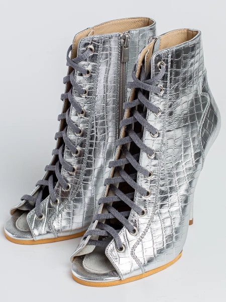 Туфли хилсы для танцев LIZARDI серебро