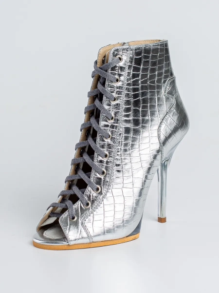 Туфли хилсы для танцев LIZARDI серебро